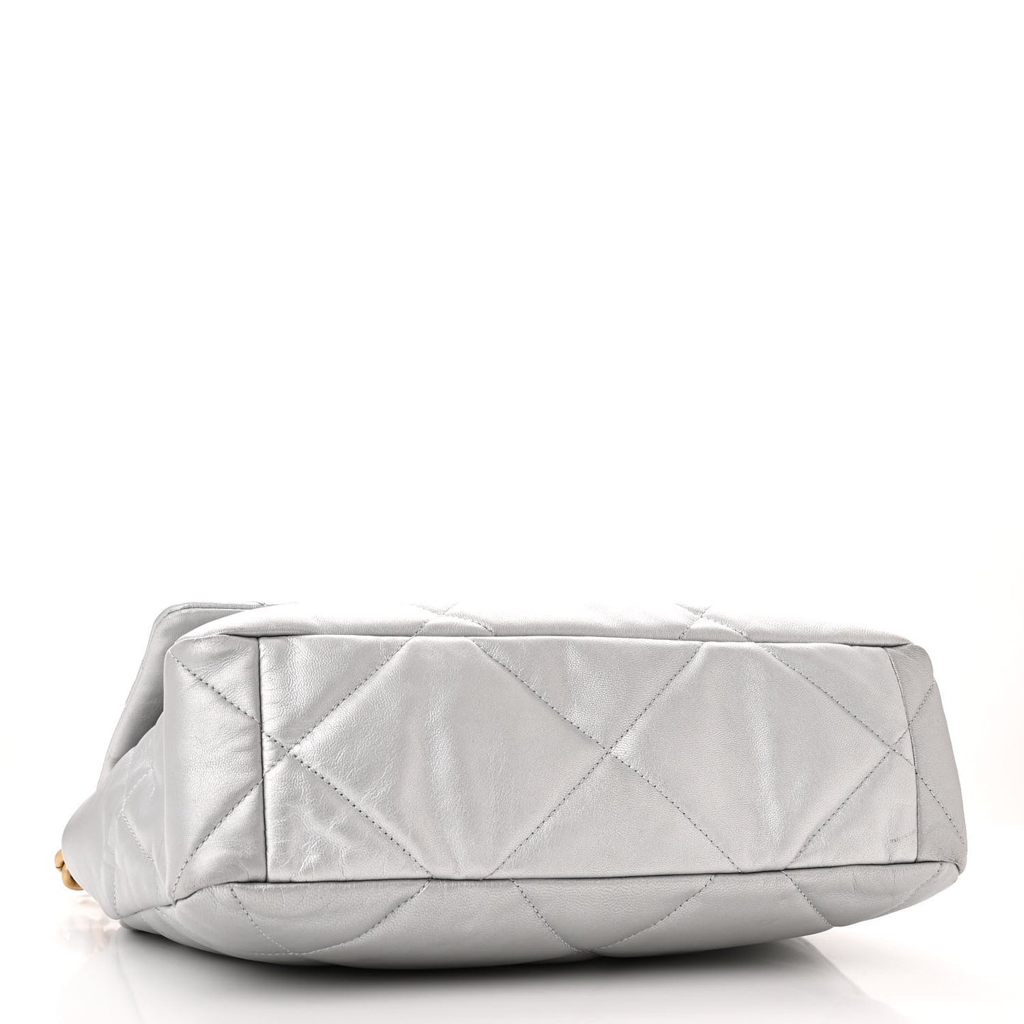 Metallic Quilted Large 19 Flap Silver