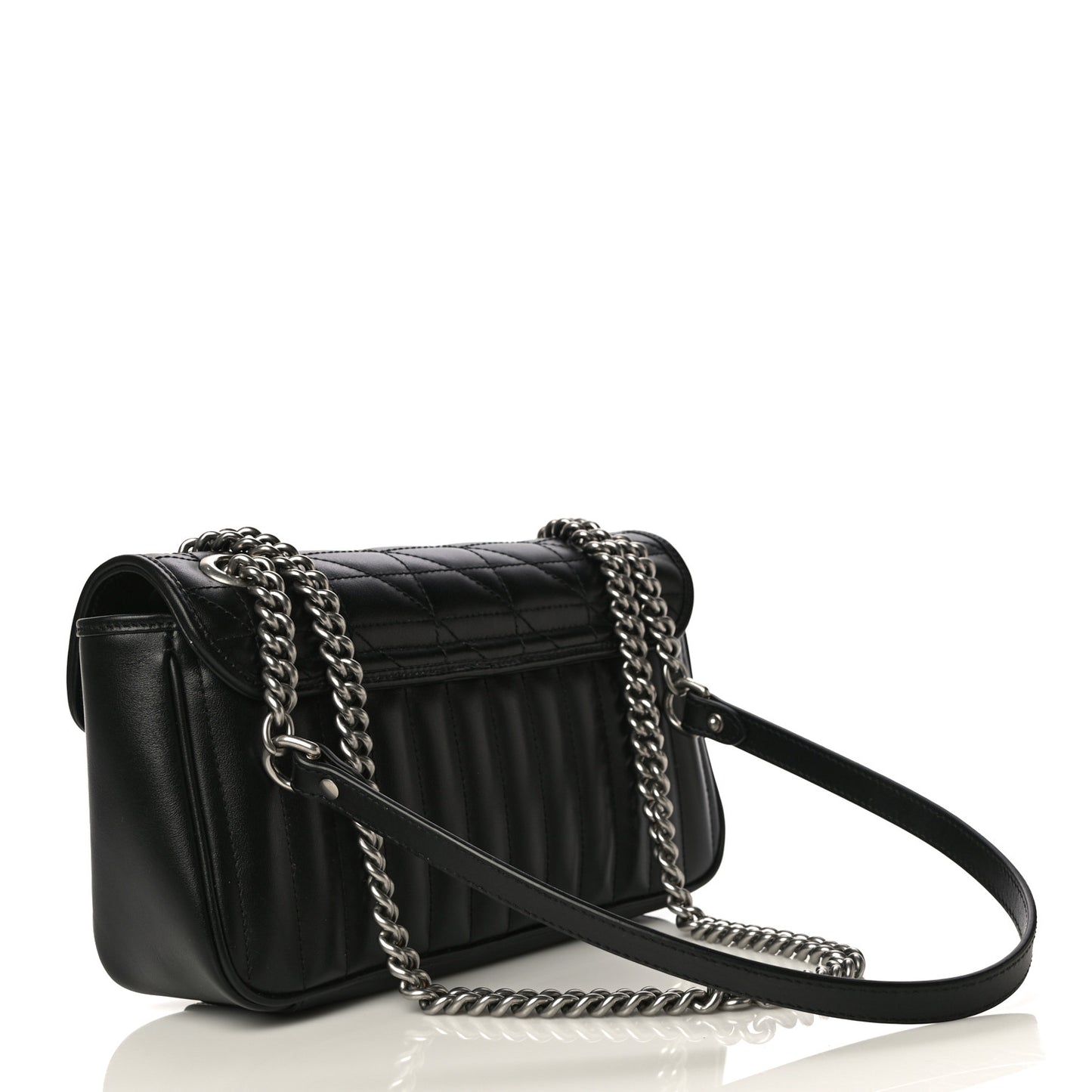 Calfskin Matelasse Aria Small GG Marmont Shoulder Bag Black