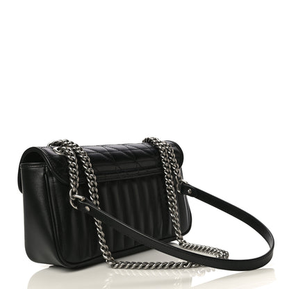 Gucci Calfskin Matelasse Aria Small GG Marmont Shoulder Bag Black 3 of 12