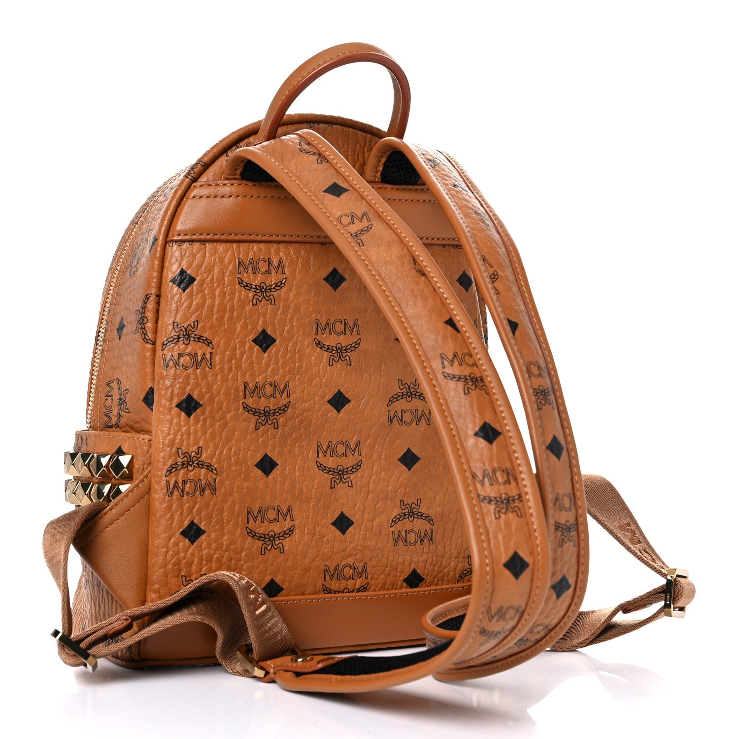 MCM Visetos Side Stud Mini Stark Backpack Cognac 3 of 12
