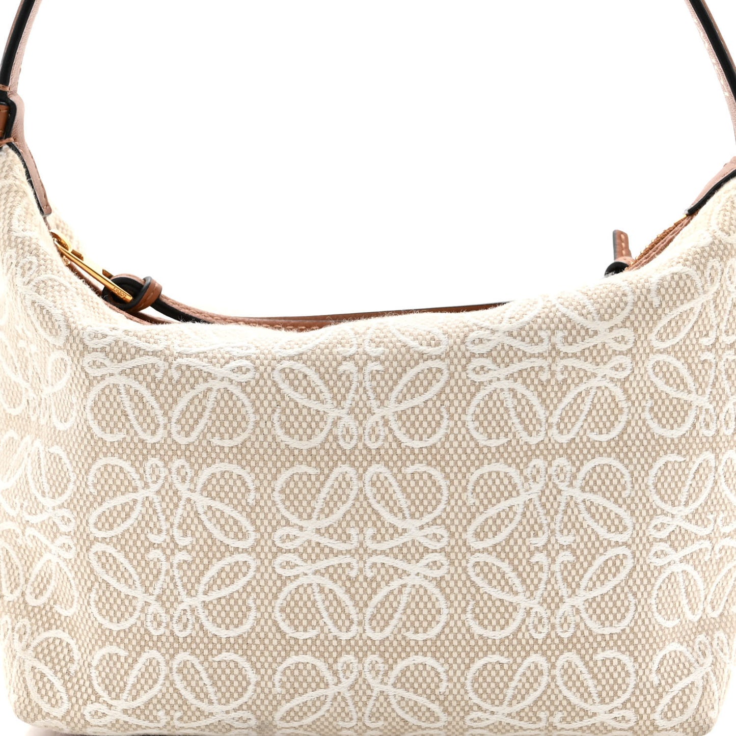 Jacquard Anagram Calfskin Small Cubi Bag Ecru Tan