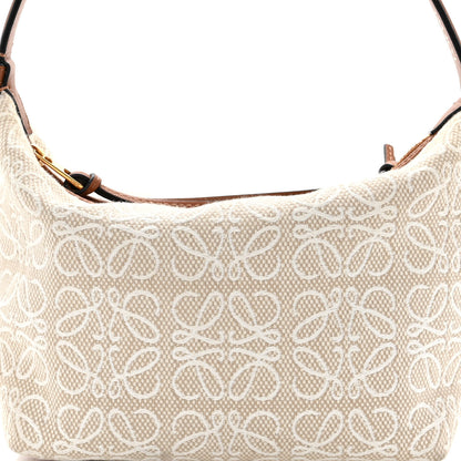 Loewe Jacquard Anagram Calfskin Small Cubi Bag Ecru Tan 8 of 10