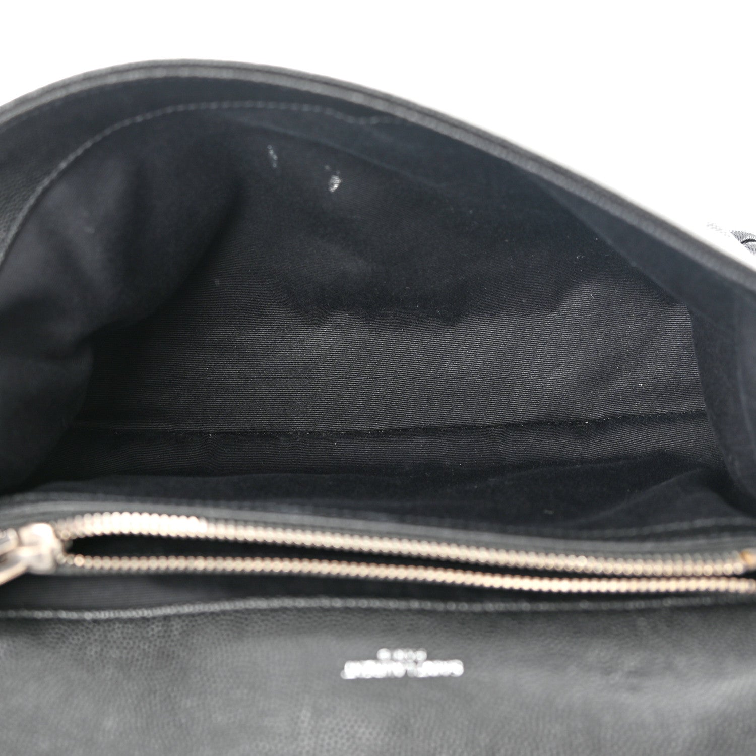 Saint Laurent Grain De Poudre Small West Hollywood Monogram Fold-Over Bag Black 5 of 12
