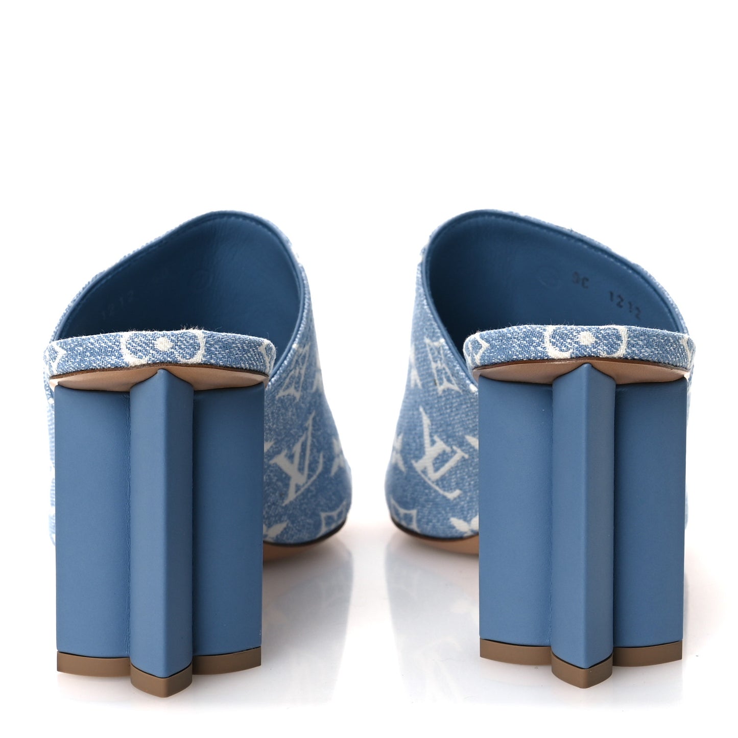 Denim Monogram Silhouette Mules 40 Blue