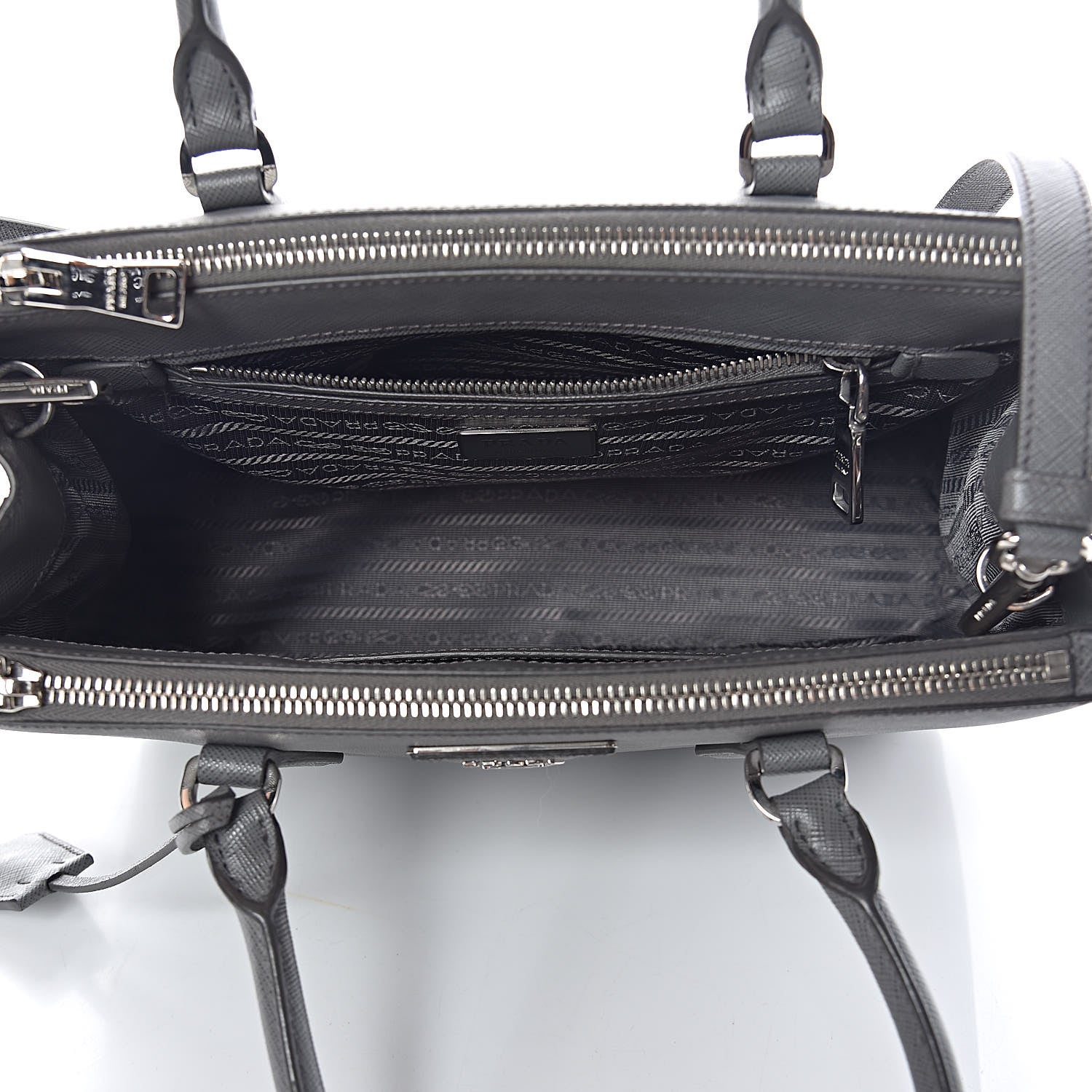 Prada Saffiano Small Galleria Double Zip Tote Marmo 8 of 12
