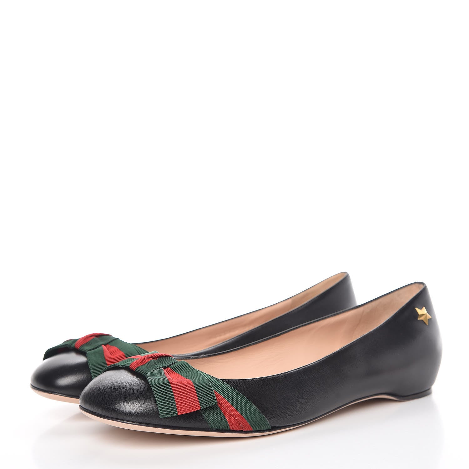 Gucci Calfskin Web Ballerina Flat 39.5 Black 3 of 9