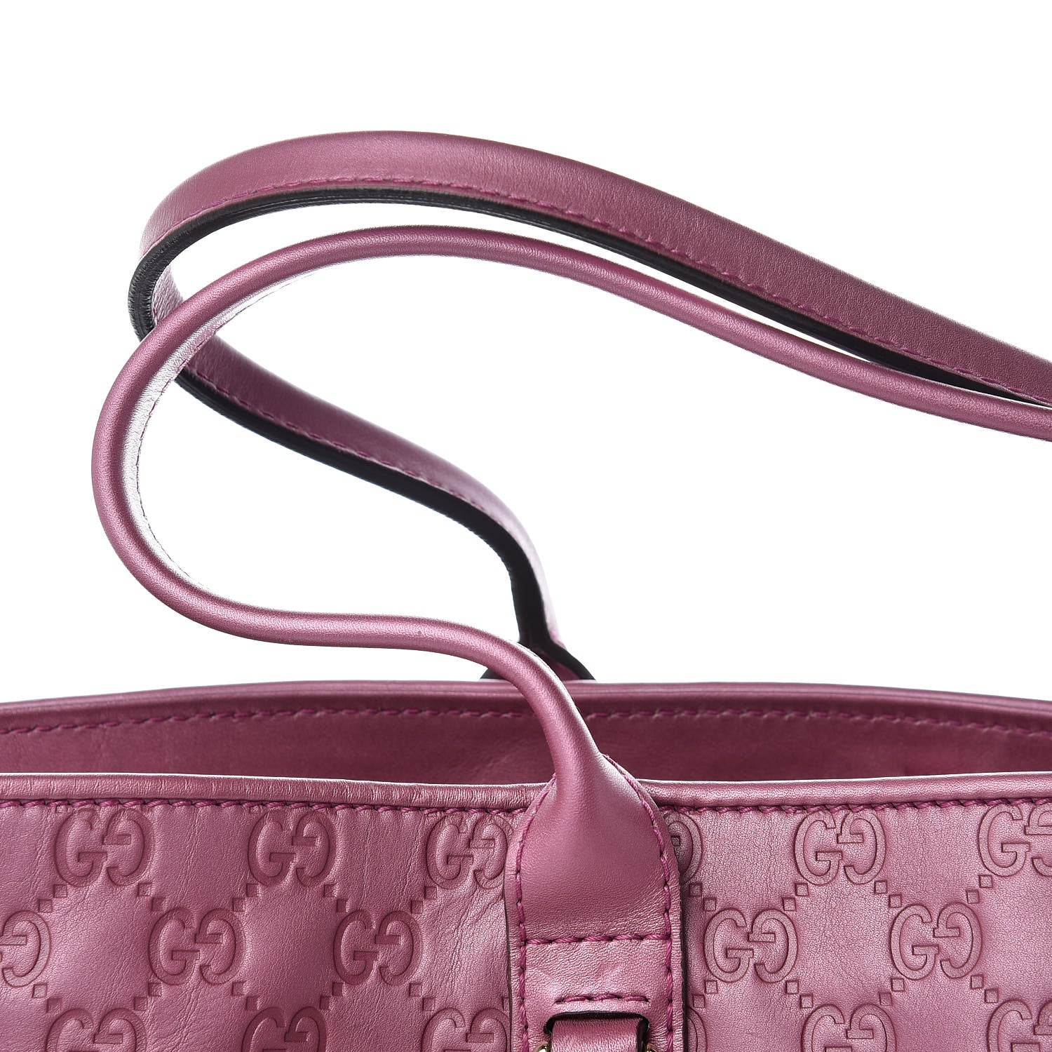 Gucci Metallic Soft Guccissima Large Heart Bit Charm Top Handle Tote Fresia Rose 16 of 16