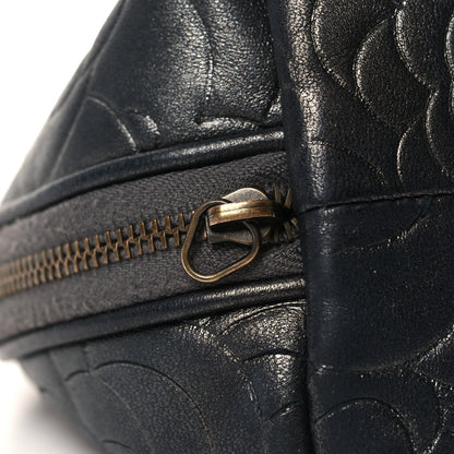 Chanel Goatskin Camellia Embossed Cosmetic Case Grey 9 of 9