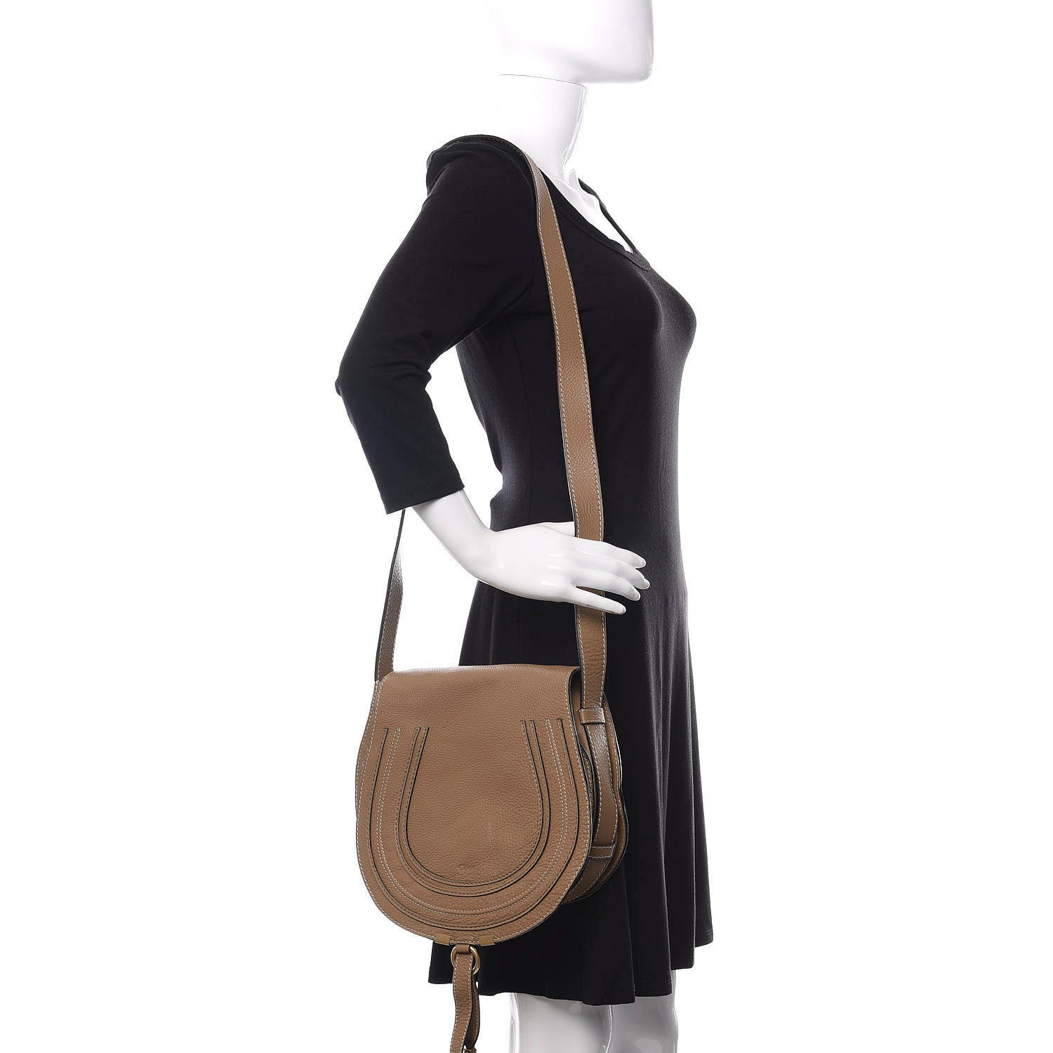 Chloe Calfskin Medium Marcie Round Crossbody Bag Nut 2 of 9