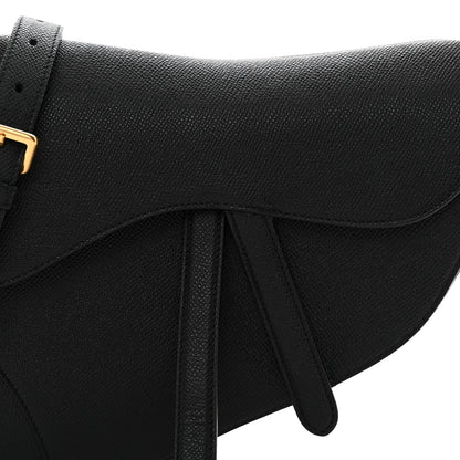 Christian Dior Grained Calfskin Saddle Bag With Strap Black 8 of 12