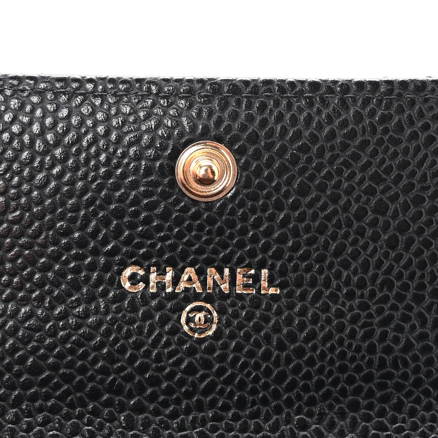 Caviar Quilted Flap Card Holder Black