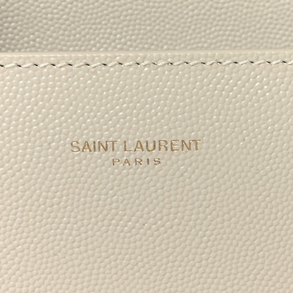 Saint Laurent Grain de Poudre Mini Classic Monogram Cassandra Top Handle Vintage White 6 of 10