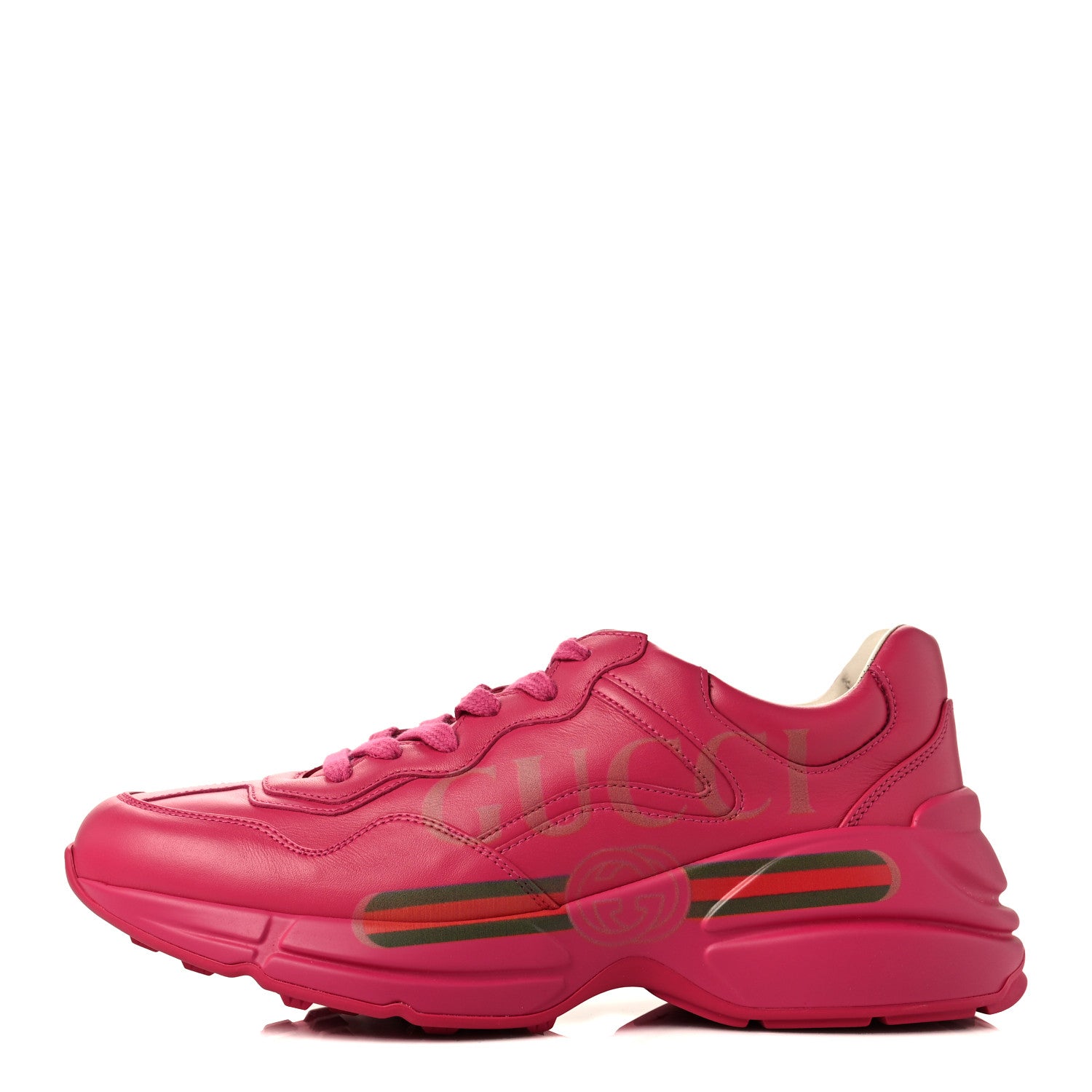 Gucci Calfskin Logo Womens Rhyton Sneakers 39 Box Pink 1 of 8