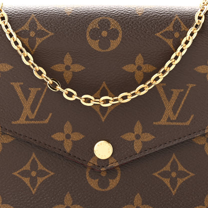Louis Vuitton Monogram Pochette Felicie Chain Wallet Fuchsia 7 of 9