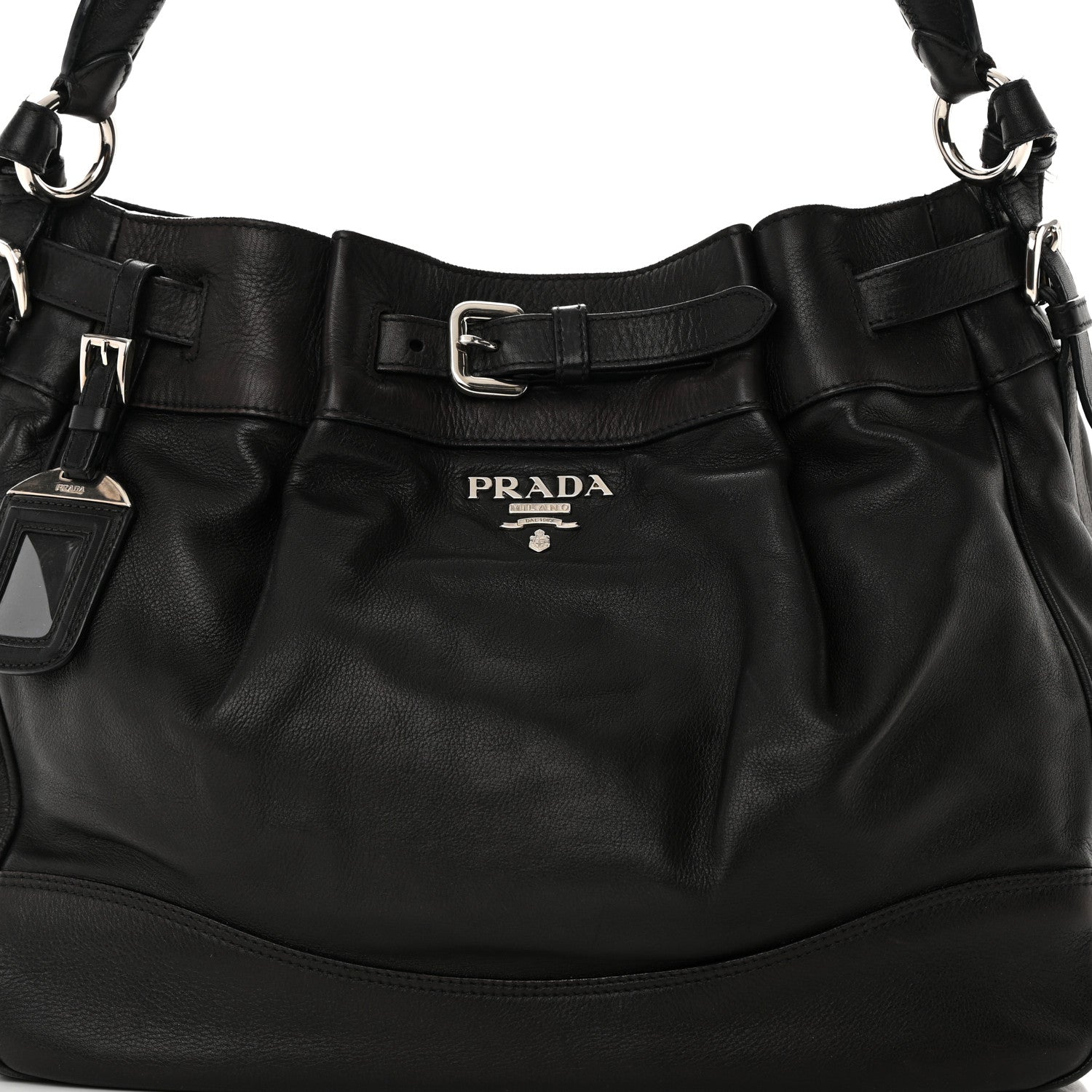 Prada Vitello Daino Tote Black 8 of 17