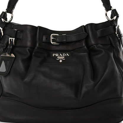Prada Vitello Daino Tote Black 8 of 17