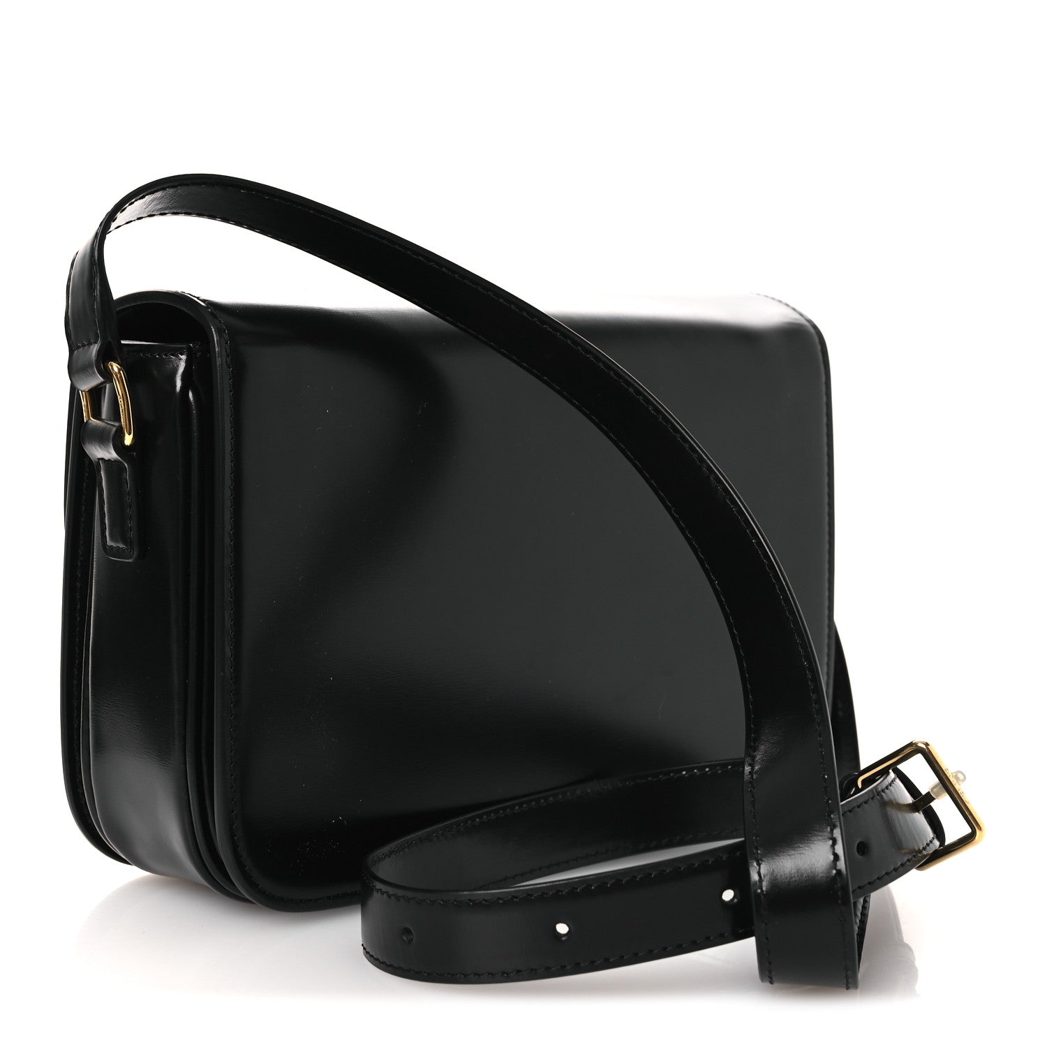 Celine Shiny Calfskin Medium Triomphe Black 3 of 12