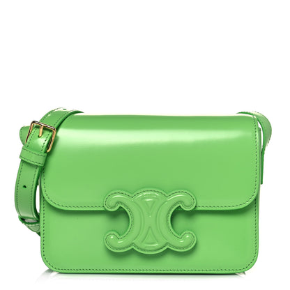 Celine Shiny Calfskin Teen Cuir Triomphe Bright Green 1 of 14