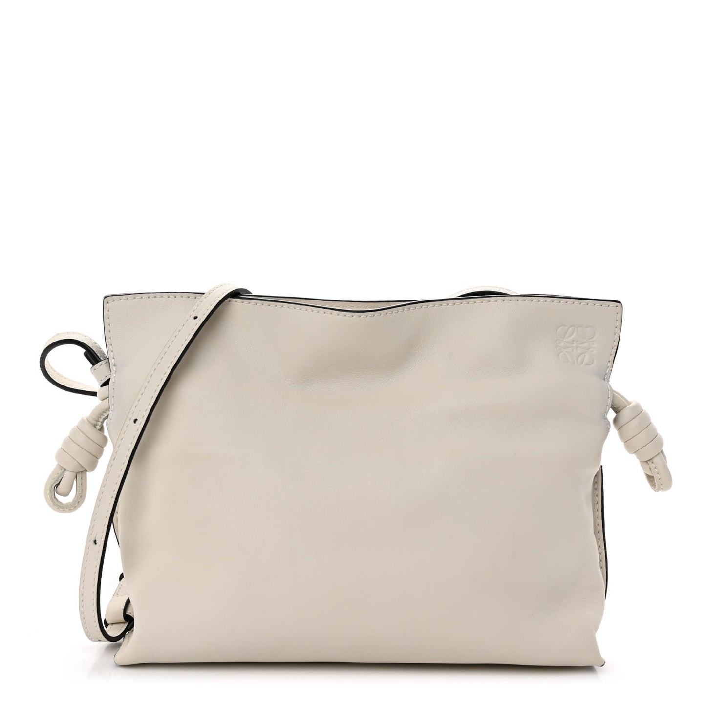 Calfskin Mini Flamenco Knot Clutch Angora
