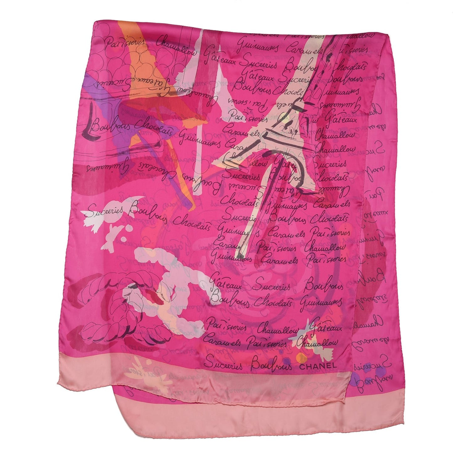 Silk CC Paris Scarf Pink