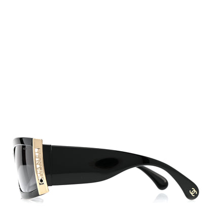 Chanel Acetate Rectangle Sunglasses 71546 Black 3 of 8