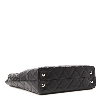 Chanel Calfskin Quilted In The Business North South Tote Black 4 of 9