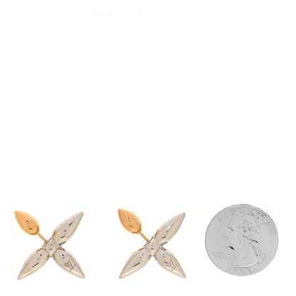 Louis Vuitton Metal Louisette Earrings Silver Gold 2 of 4