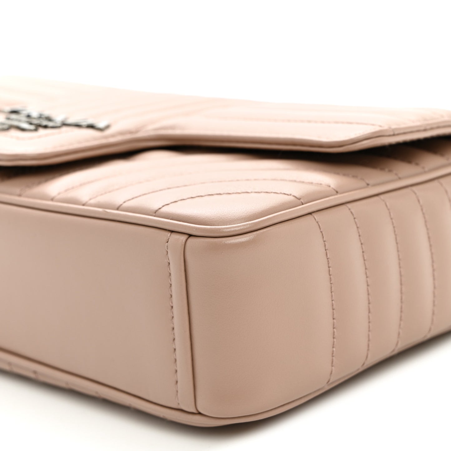 Soft Calfskin Impunture Diagramme Medium Chain Flap Shoulder Bag Cipria
