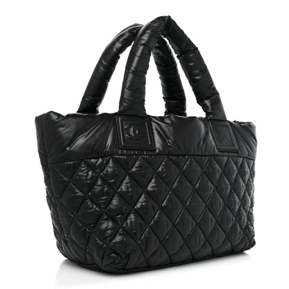 Chanel Nylon Quilted Small Coco Cocoon Tote Black 3 of 8