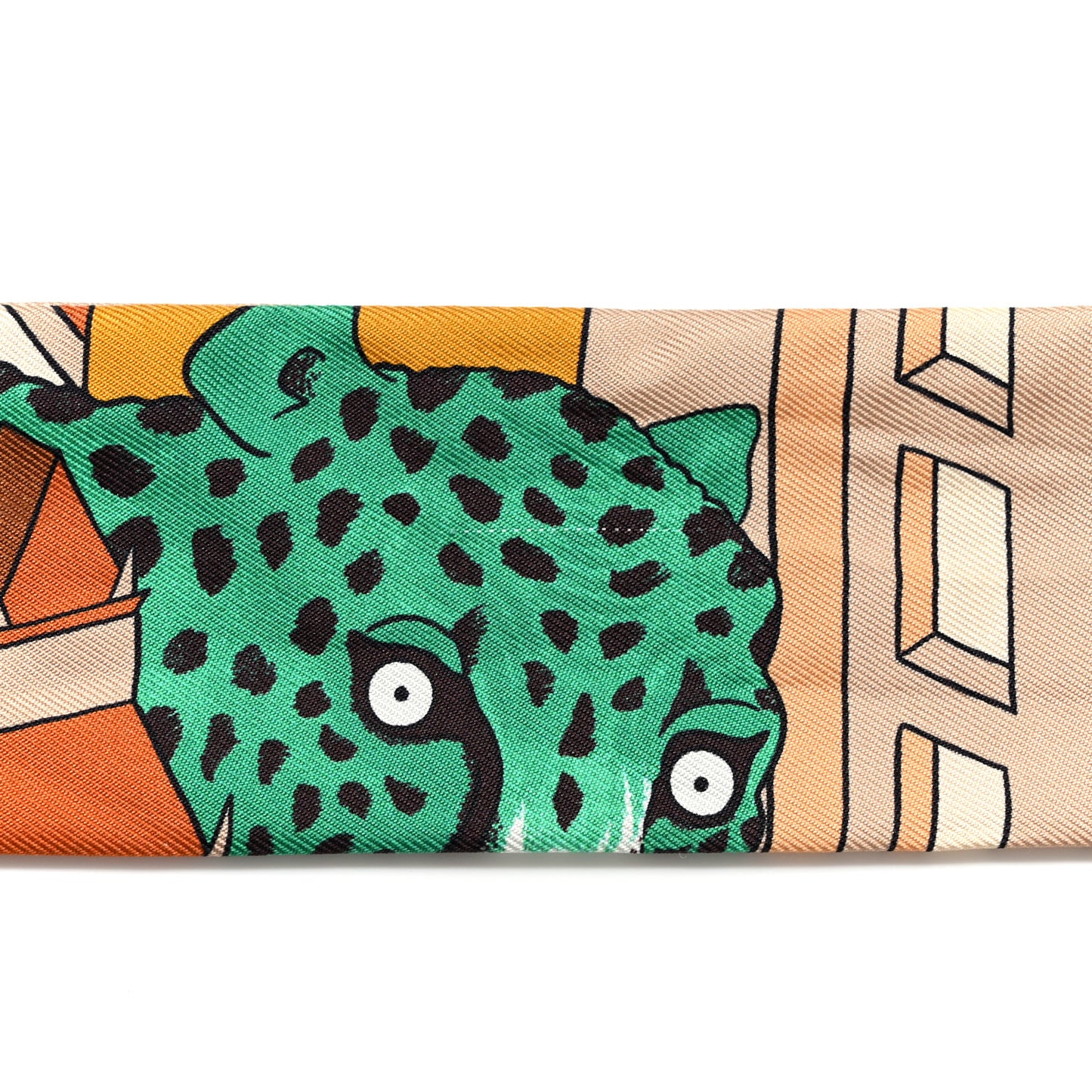 Silk Animapolis Plumetis Twilly Ocre Vert Orange