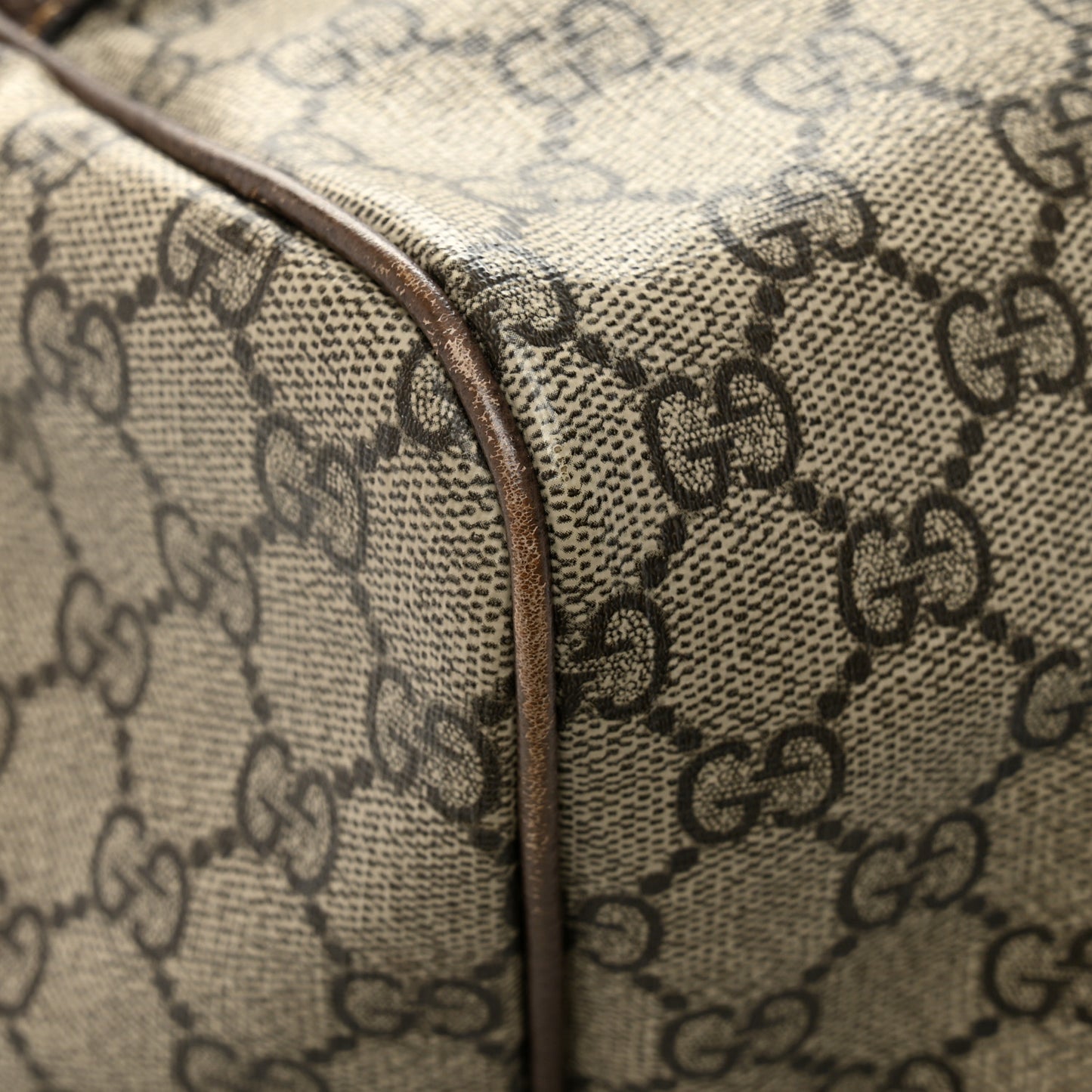 GG Supreme Monogram Web Medium Duffle Bag Brown