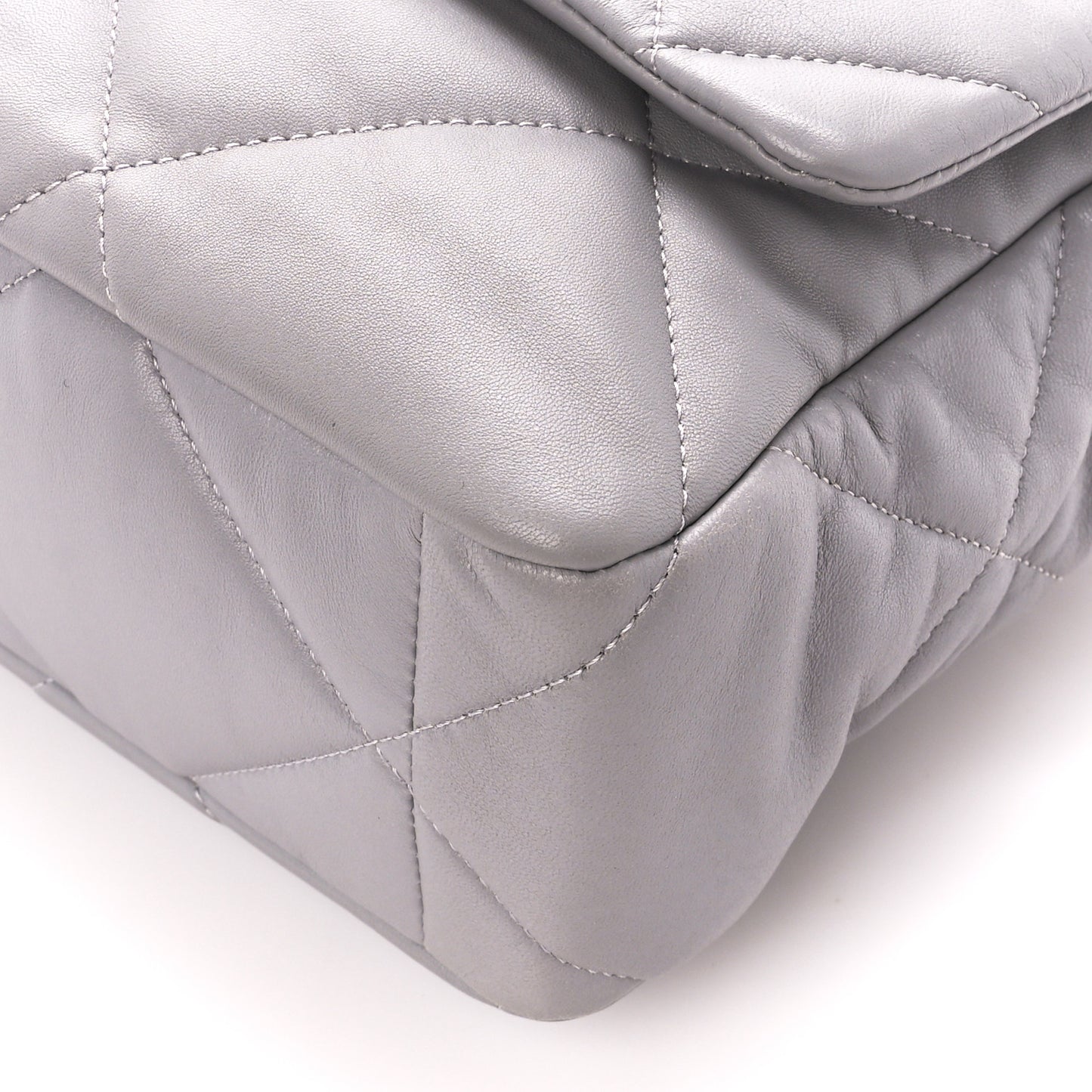 Lambskin Quilted Large Chanel 19 Flap Grey