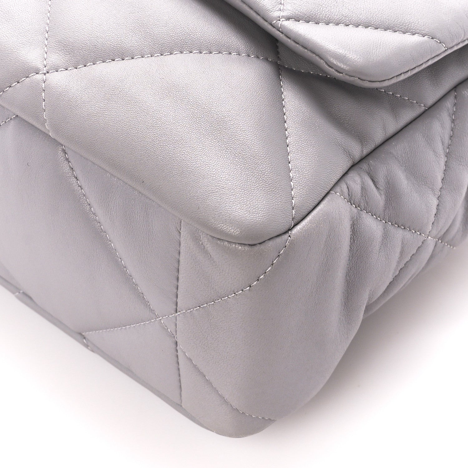 Chanel Lambskin Quilted Large Chanel 19 Flap Grey 10 of 12