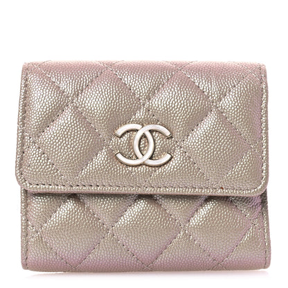Chanel Iridescent Caviar Quilted Small Flap Wallet Beige 1 of 13