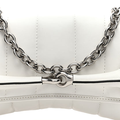 Gucci Nappa Vertical Matelasse Medium Maxi Horsebit Chain Shoulder Bag Mystic White 7 of 9