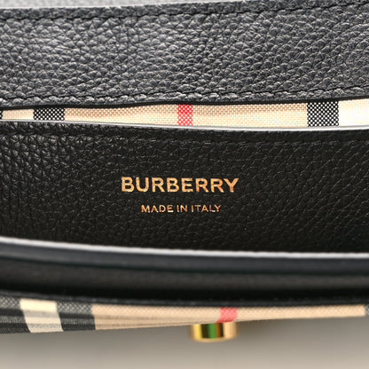 Burberry Grainy Calfskin Vintage Check Note Crossbody Bag Black 6 of 8