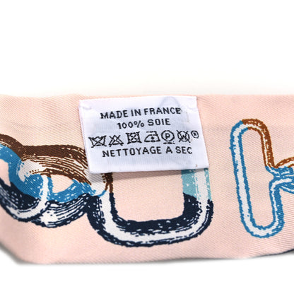 Hermes Silk Inventaire Poetique de Brides a Bloc Twilly Bleu Marine Rose Gris 4 of 4