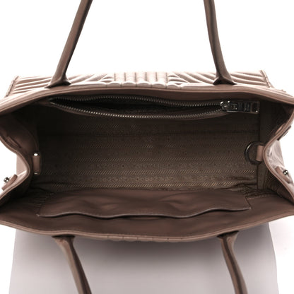 Prada Soft Calfskin Impunture Diagramme Tote Cipria 5 of 10