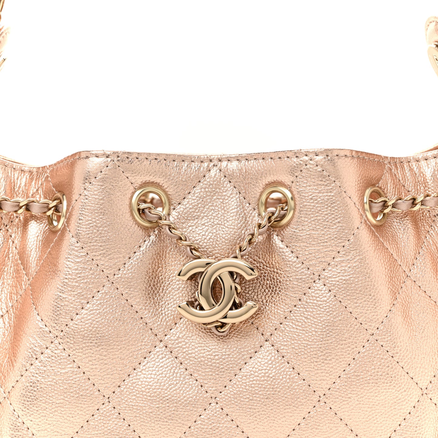 Metallic Caviar Quilted Mini Chanel 25 Handbag Copper