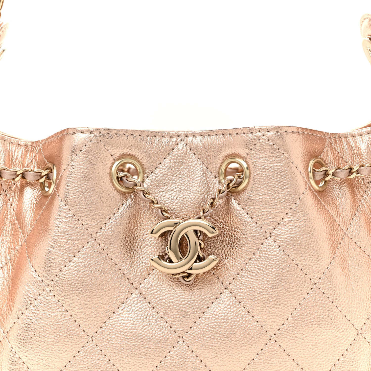 Chanel Metallic Caviar Quilted Mini Chanel 25 Handbag Copper 5 of 11