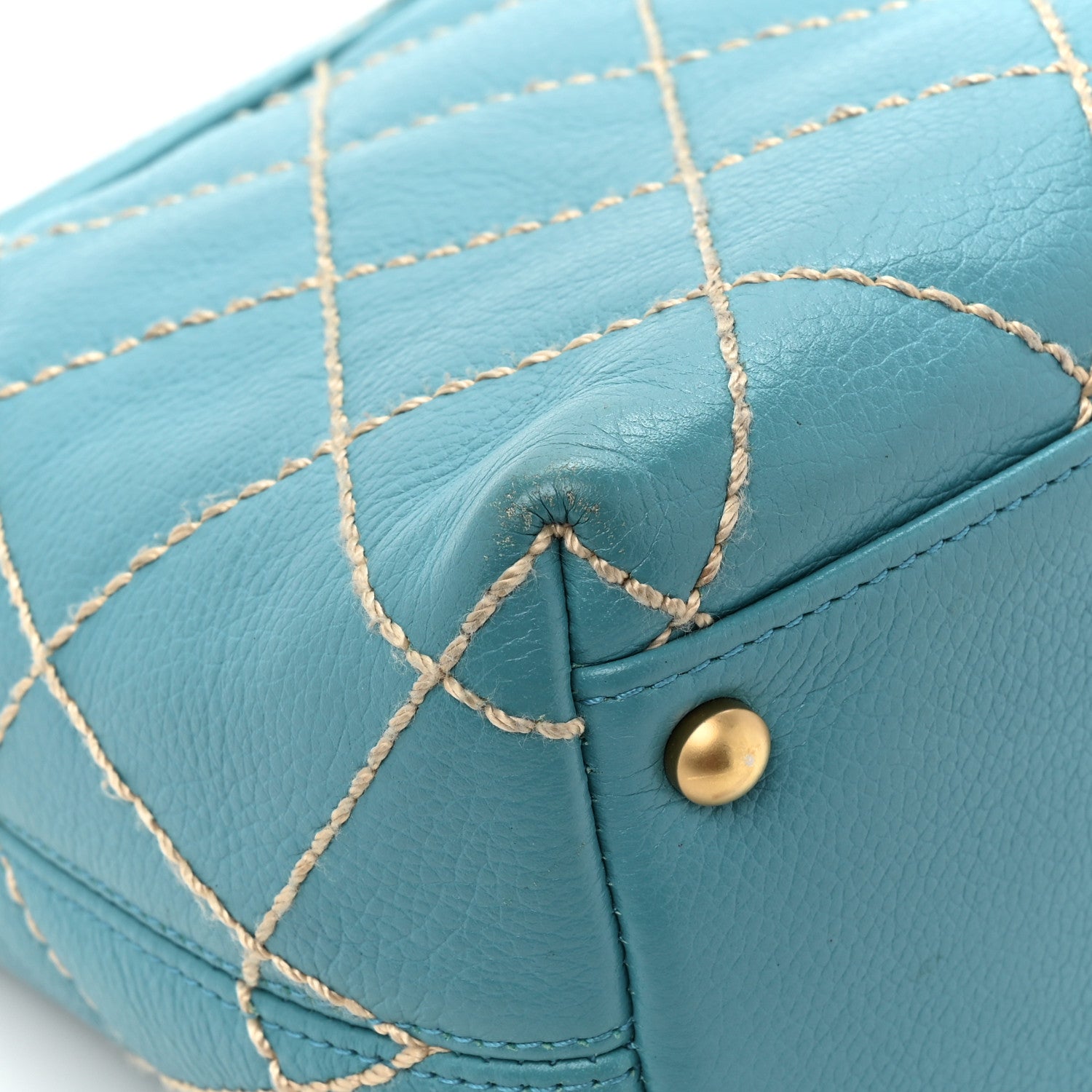 Chanel Calfskin Wild Stitch Surpique Hobo Blue 14 of 16