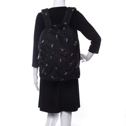 Alexander McQueen Nylon Dancing Skeleton Backpack Black White 2 of 11