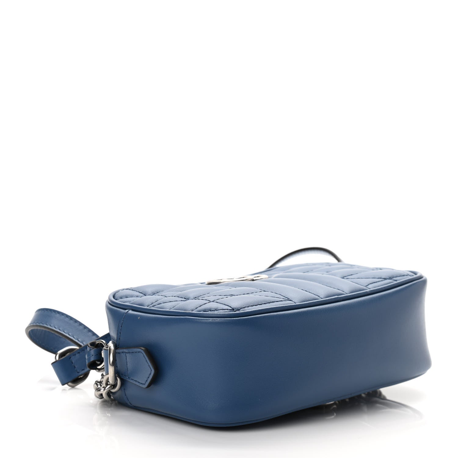 Gucci Calfskin Matelasse Aria Mini GG Marmont Chain Shoulder Bag Clear Blue 4 of 11