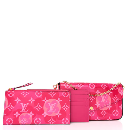 Louis Vuitton Vernis Valentine Pochette Felicie Chain Wallet Fuchsia 3 of 11