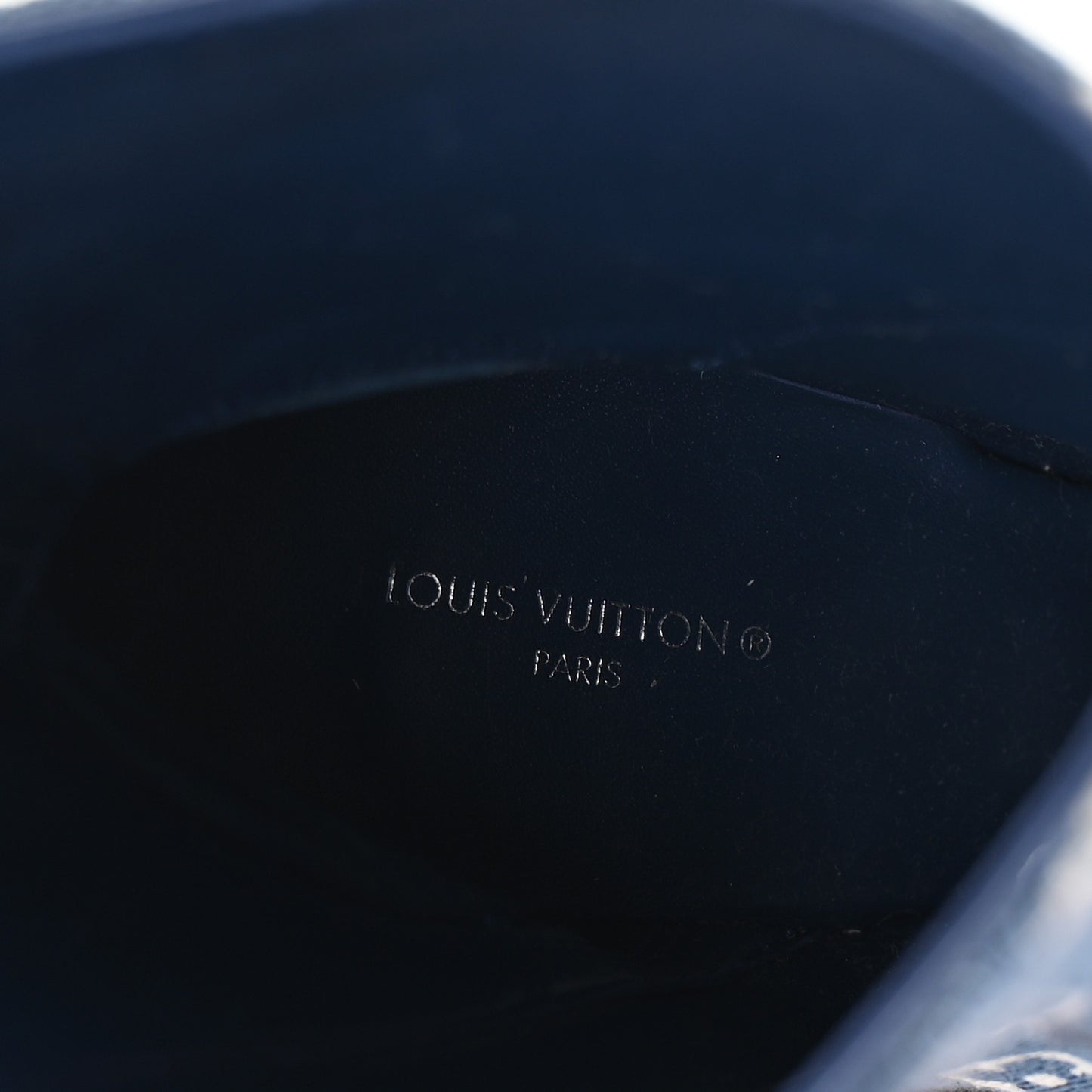Denim Monogram Silhouette Ankle Boots 37.5 Navy Blue