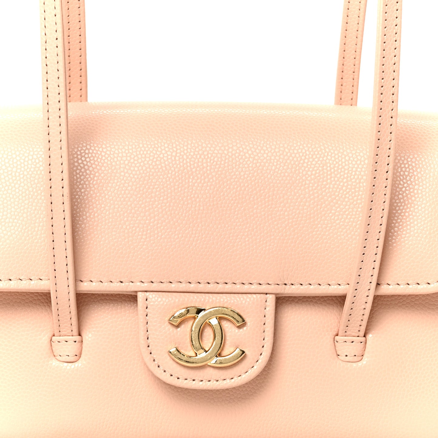 Shiny Caviar Mini Preppy Coco Shoulder Bag Light Pink