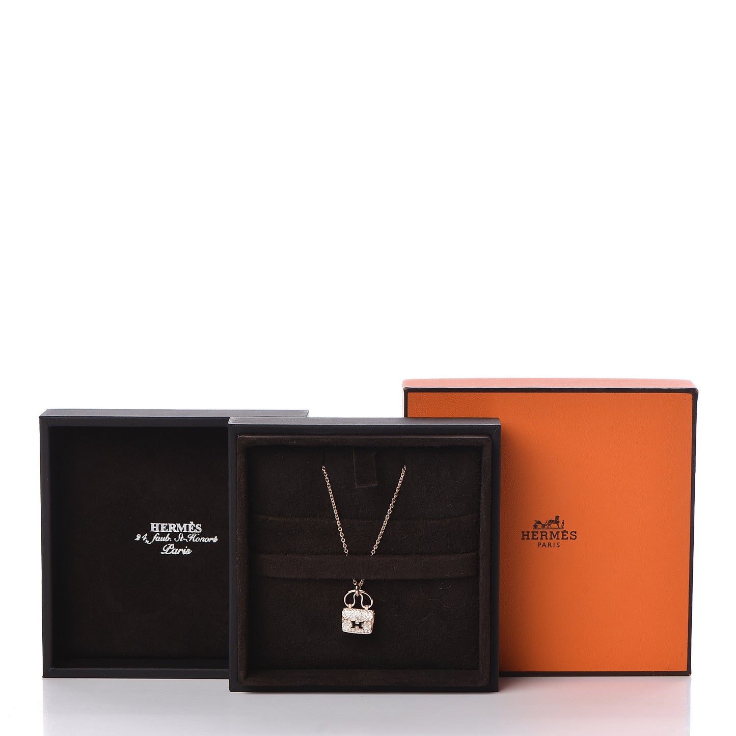 18K Rose Gold Diamond Constance Amulette Pendant Necklace