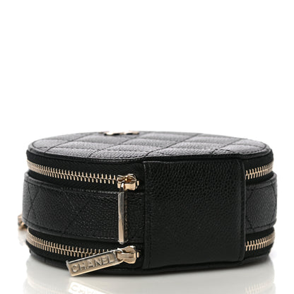 Chanel Caviar Quilted Round Handle With Care Vanity With Chain Black 4 of 11