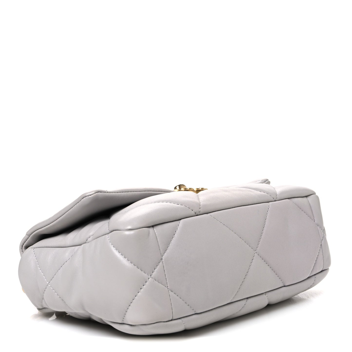 Goatskin Quilted Medium Chanel 19 Flap Grey