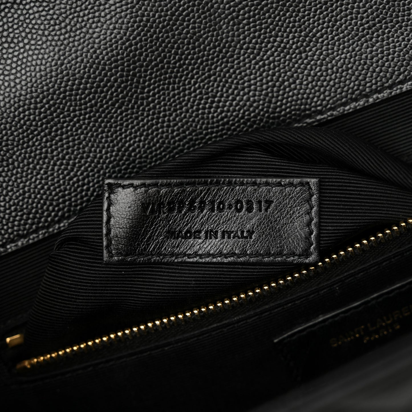 Grain De Poudre Matelasse Chevron Large Monogram Satchel Black